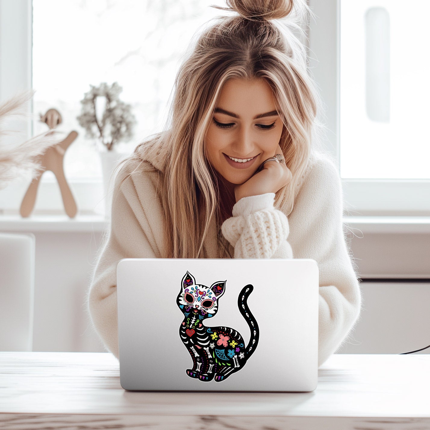 Sugar Skull Cat - Decal